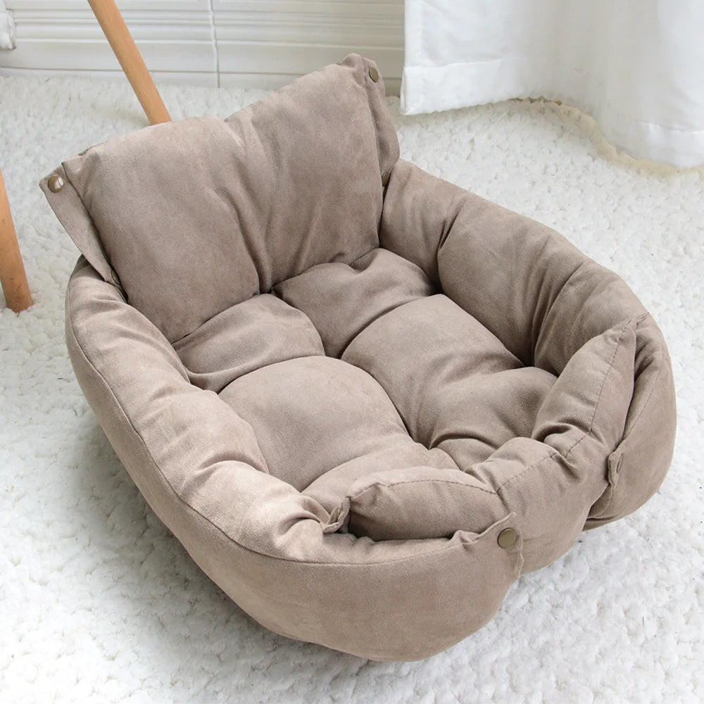 3-in-1 Cozy Cloud Pet Bed – Soft Cotton Sofa, Mat & Nest for Cats & Small Dogs