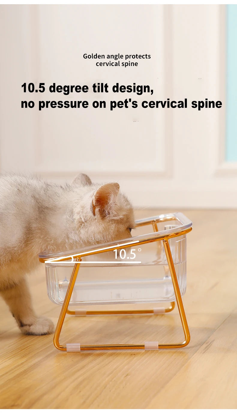 Neck-Friendly Feeding & Water Station for Cats and Dogs