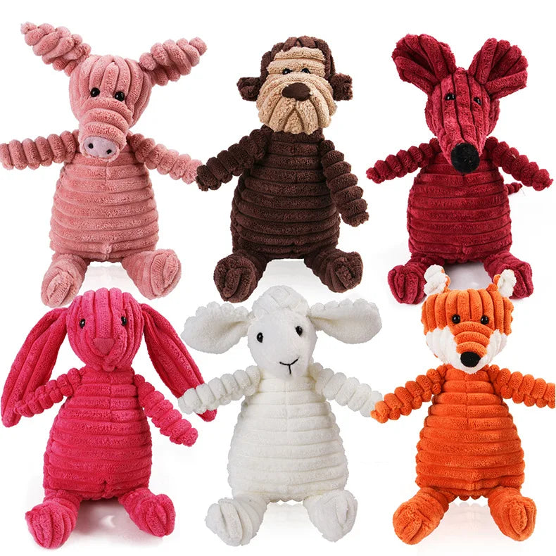 🐷 Crunchy Pals Corduroy Squeaky Dog Toy