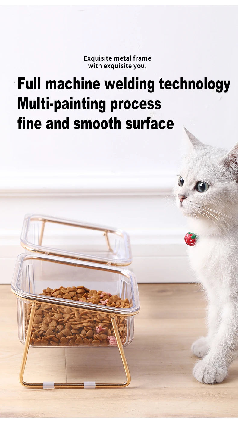 Neck-Friendly Feeding & Water Station for Cats and Dogs