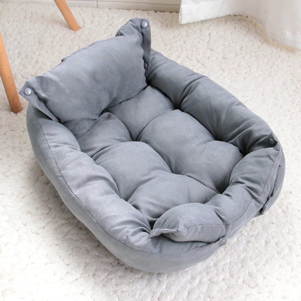 3-in-1 Cozy Cloud Pet Bed – Soft Cotton Sofa, Mat & Nest for Cats & Small Dogs
