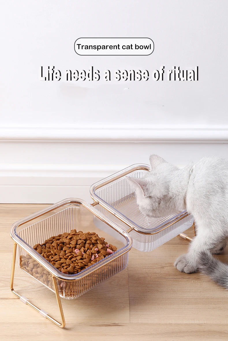 Neck-Friendly Feeding & Water Station for Cats and Dogs