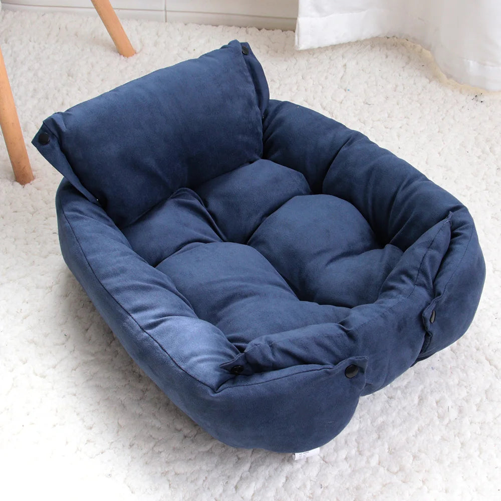 3-in-1 Cozy Cloud Pet Bed – Soft Cotton Sofa, Mat & Nest for Cats & Small Dogs