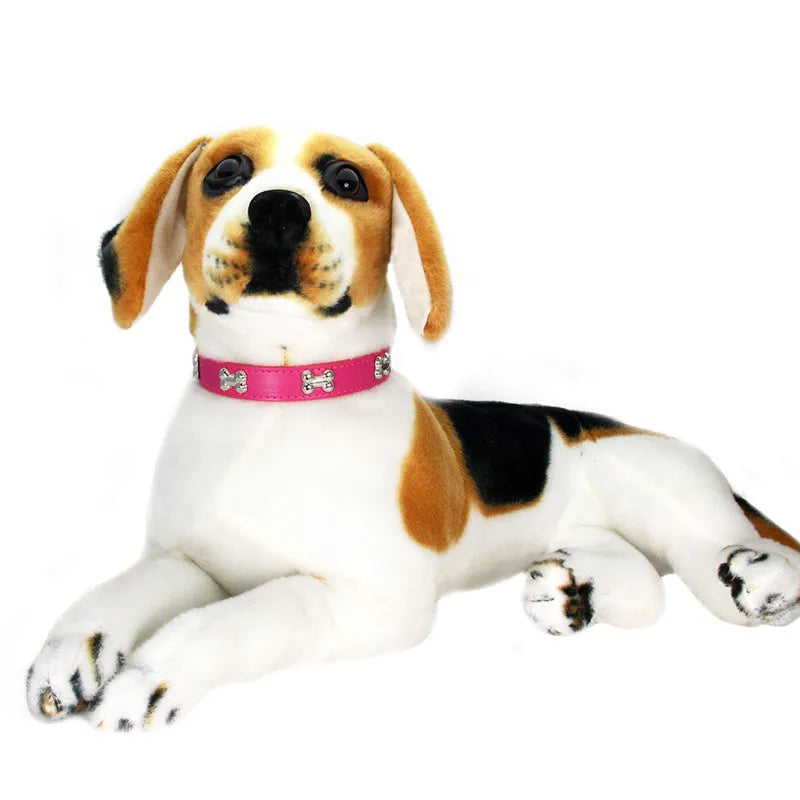 Necklace for Paws: Bone Charm Leather Collar