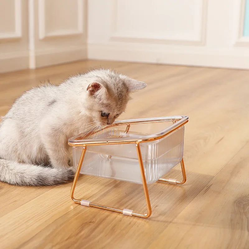 Neck-Friendly Feeding & Water Station for Cats and Dogs