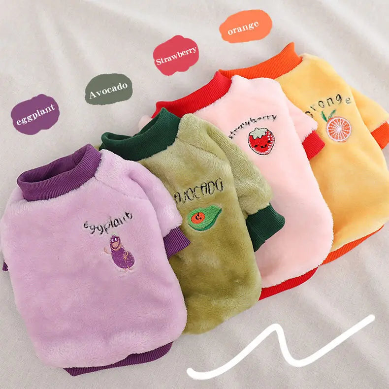 Cute Fruit Print Fleece Pet Jacket (Dog & Cat)