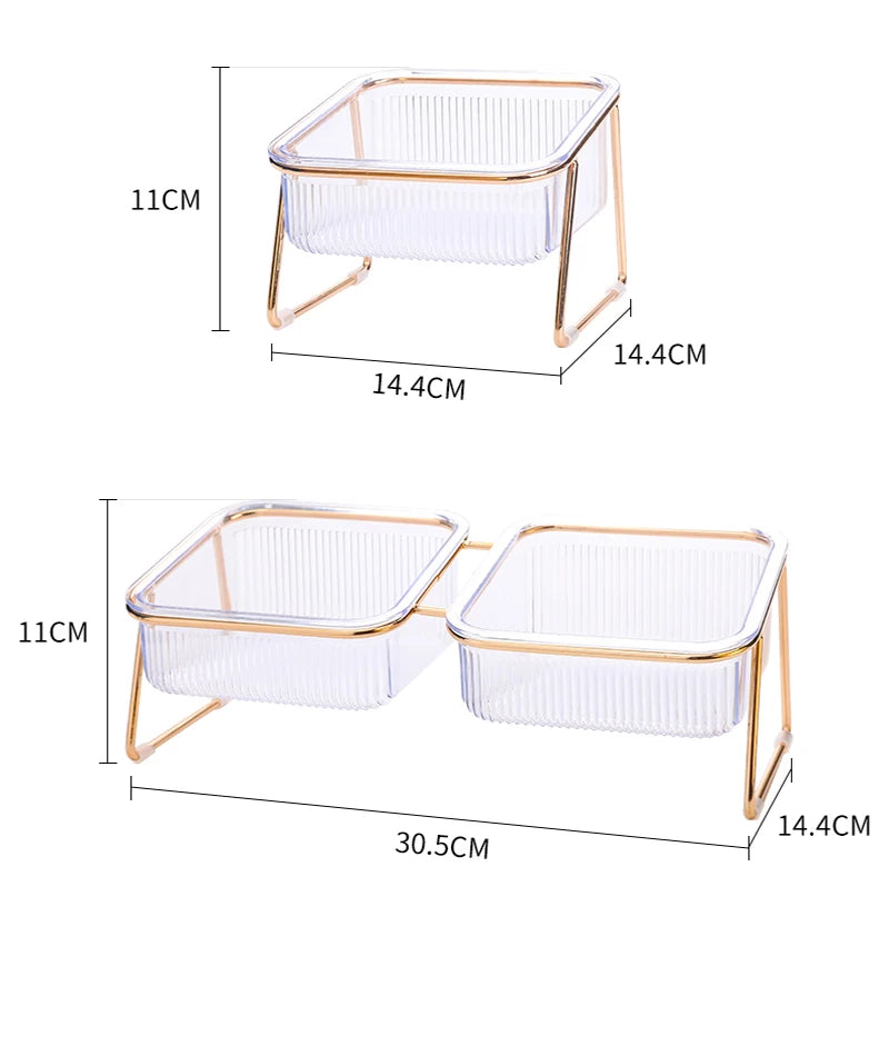 Neck-Friendly Feeding & Water Station for Cats and Dogs