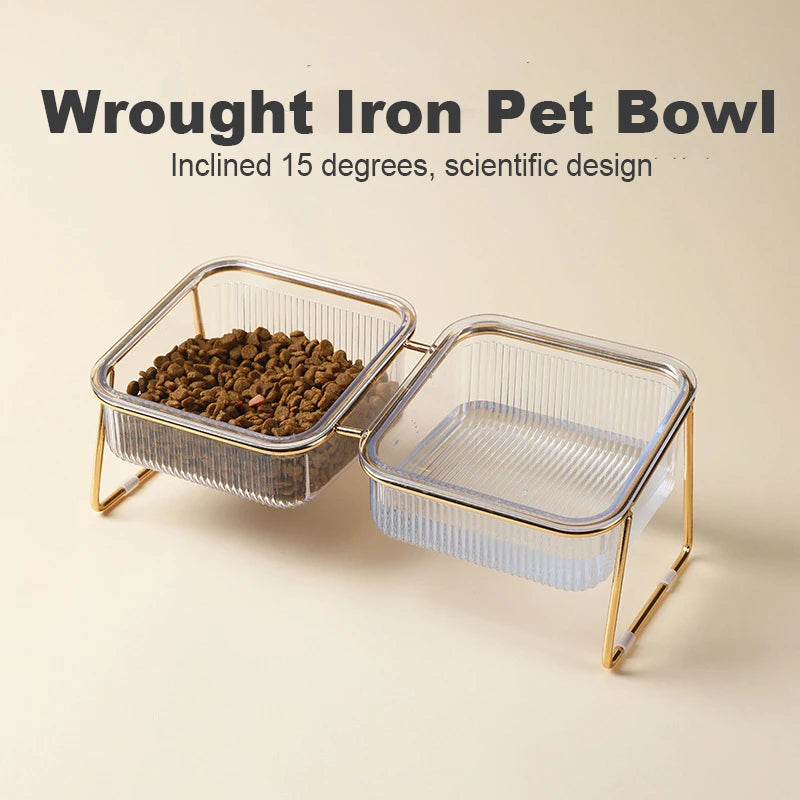 Neck-Friendly Feeding & Water Station for Cats and Dogs