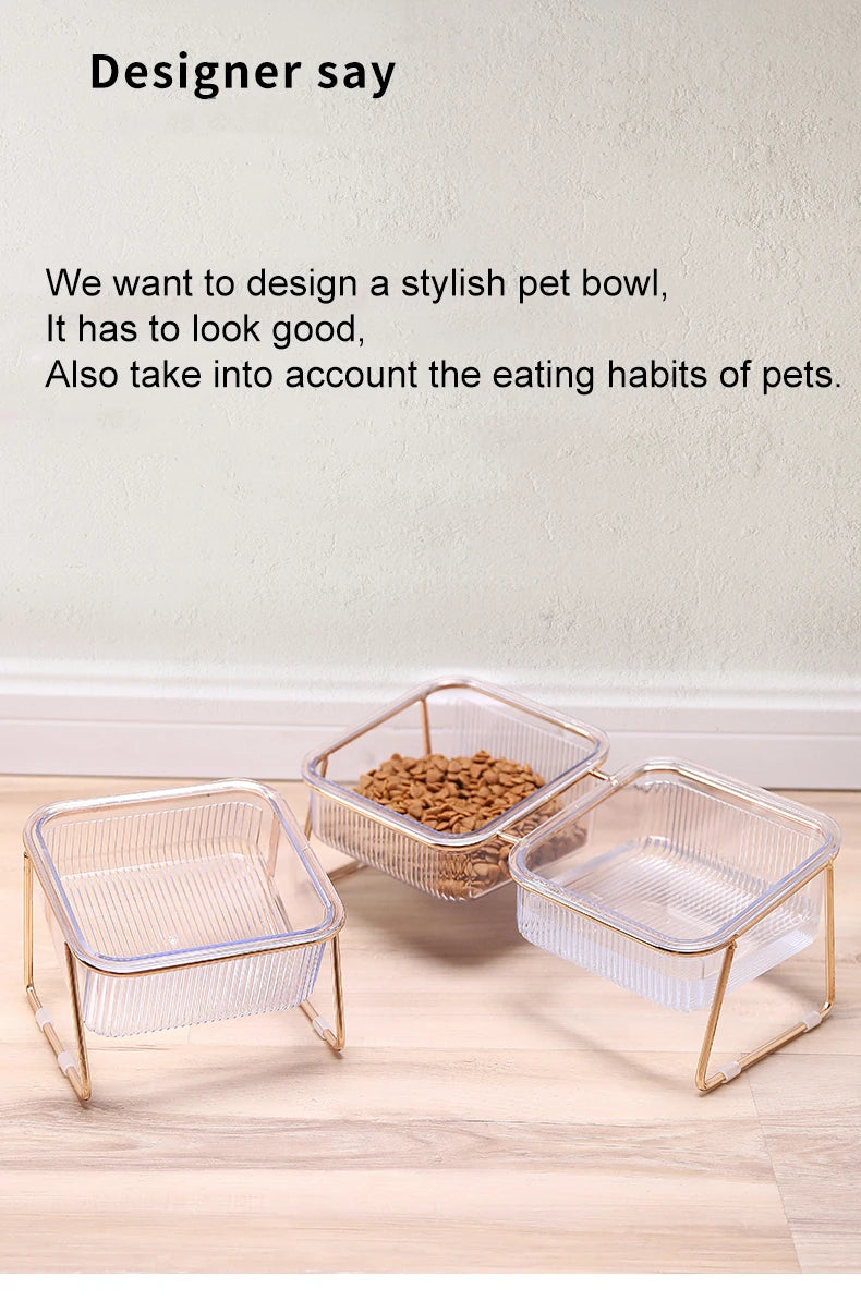 Neck-Friendly Feeding & Water Station for Cats and Dogs