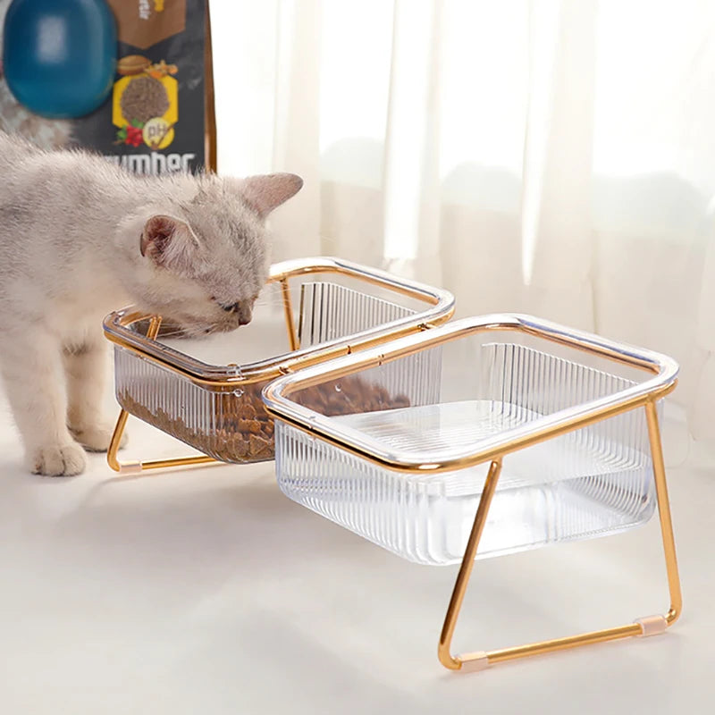 Neck-Friendly Feeding & Water Station for Cats and Dogs