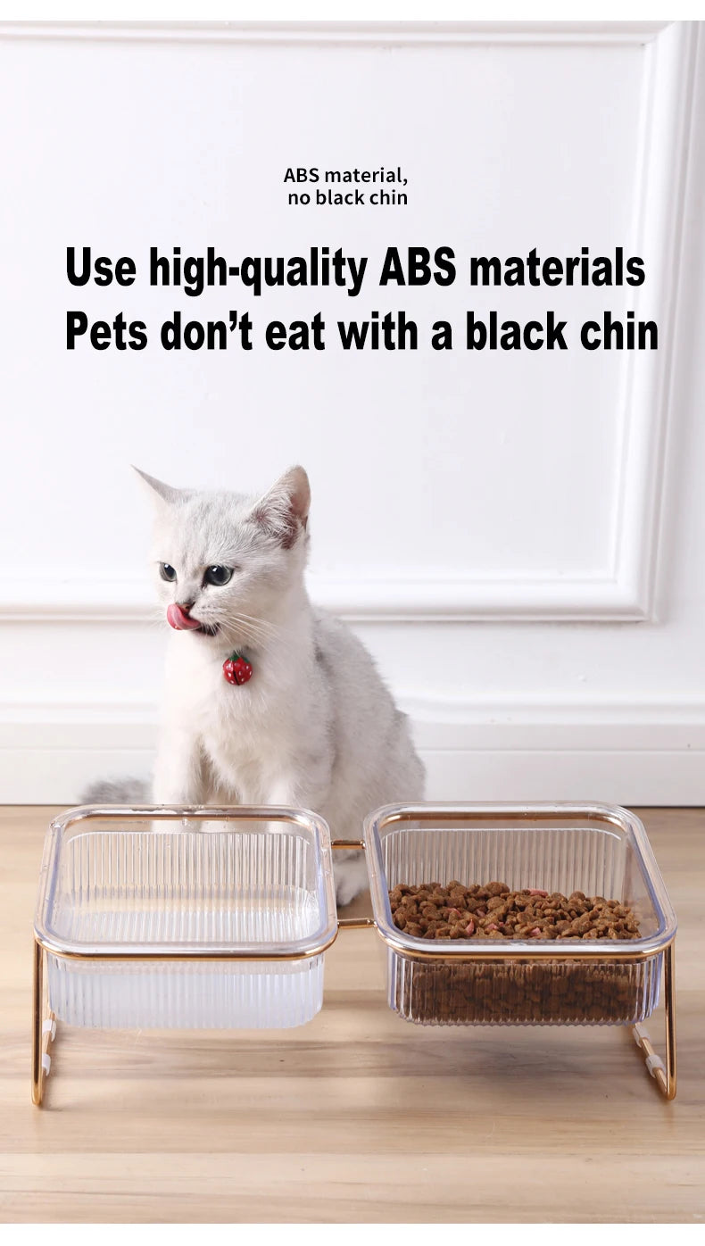 Neck-Friendly Feeding & Water Station for Cats and Dogs