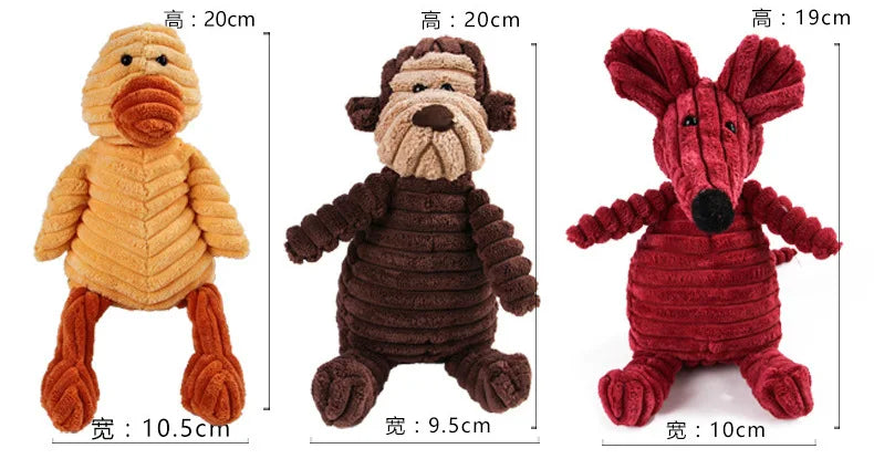 🐷 Crunchy Pals Corduroy Squeaky Dog Toy