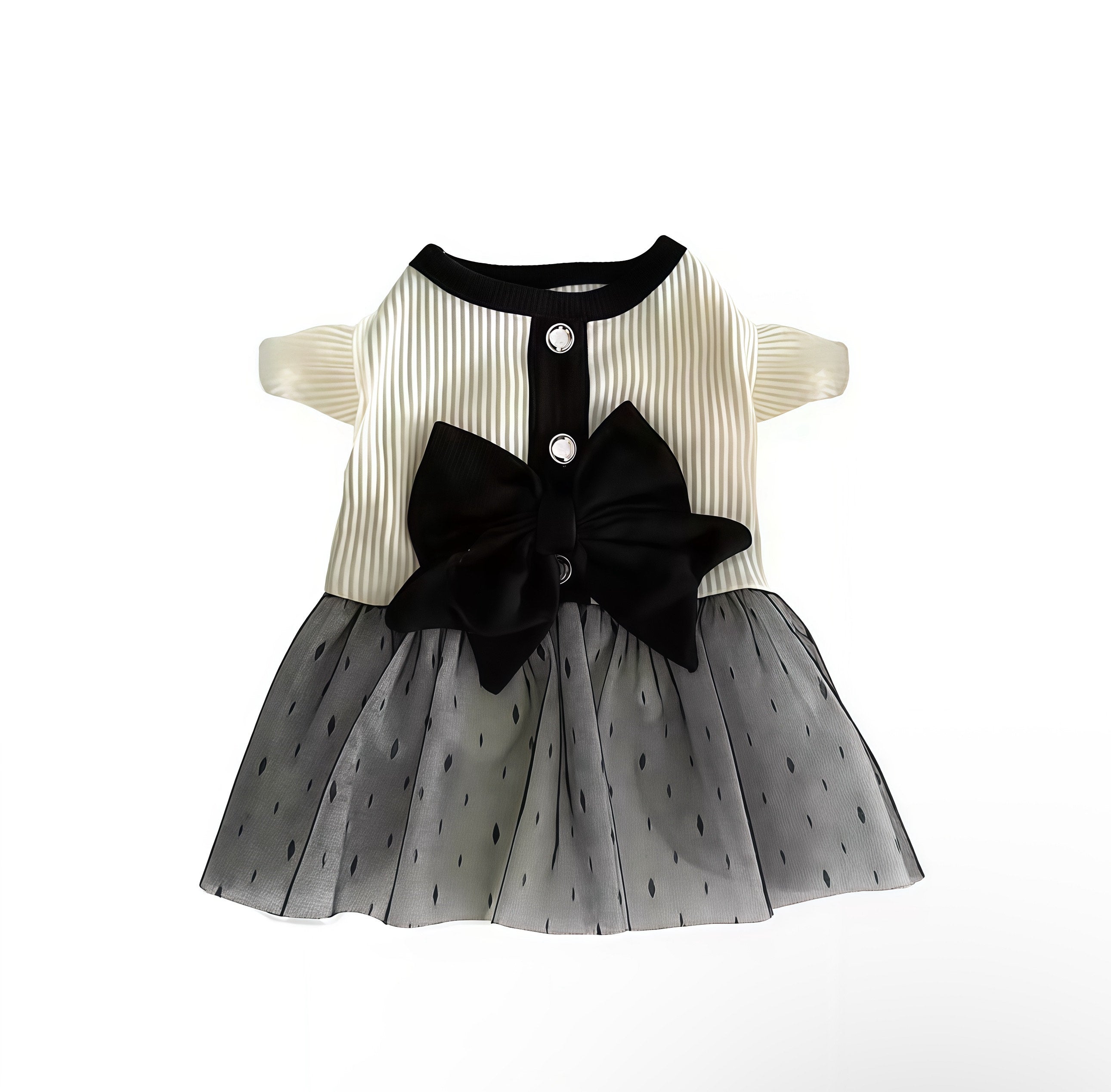 Elegant Black & White Lace Pet Dress🤍🎀🖤