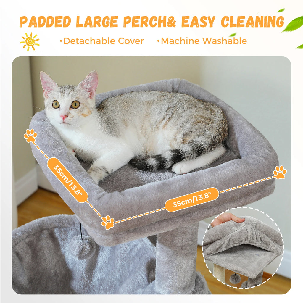 All-in-One Cozy Climbing & Resting Tower for Indoor Cats