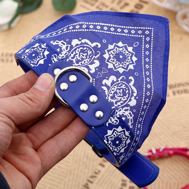 Printed Bandana Dog & Cat Collar (PU)