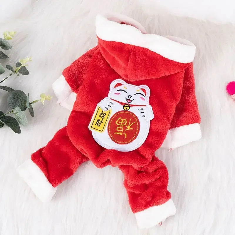 Cartoon Animal Fleece Pet Jumpsuit Pajama (Dogs & Cats)