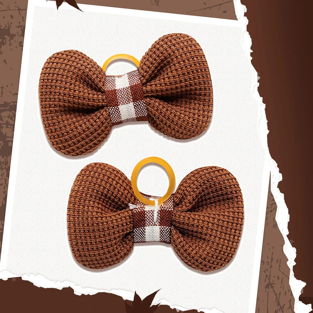 Neutral Bowknot Pet Hair Bands (10PCS)