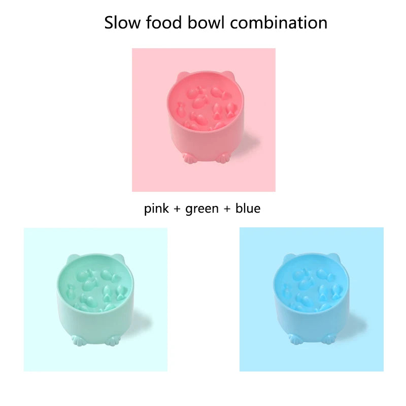 Elevated Slow-Feeding Cat Bowl (Anti-Choking & Neck-Friendly)