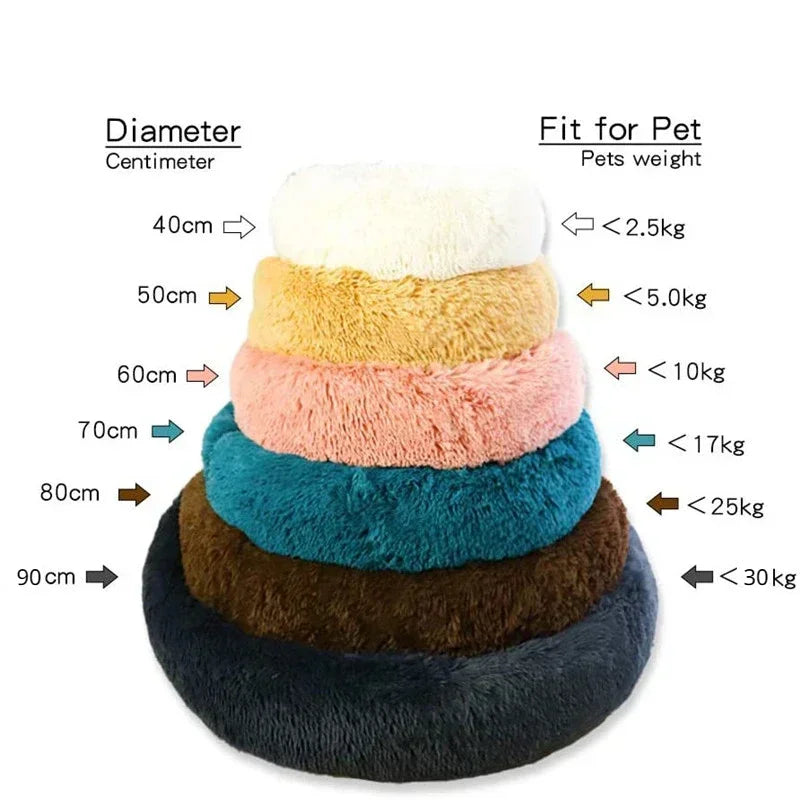 Super Soft Plush Pet Bed – Washable Calming Donut Bed for Cats & Dogs, Cozy Winter Sleeping Nest