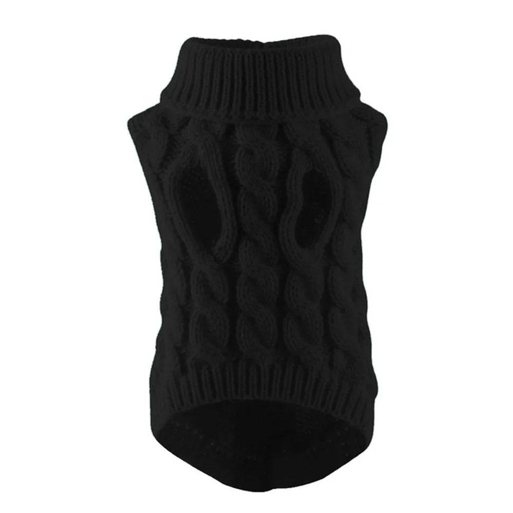 Warm Knit Dog Sweater for Small Dogs – Solid Color Pullover (XS–XXL)