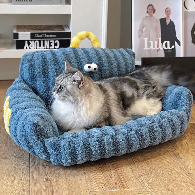 Mini Sofa Pet Bed (Cozy Linen Couch for Small Dogs & Cats) 🛋️🐾