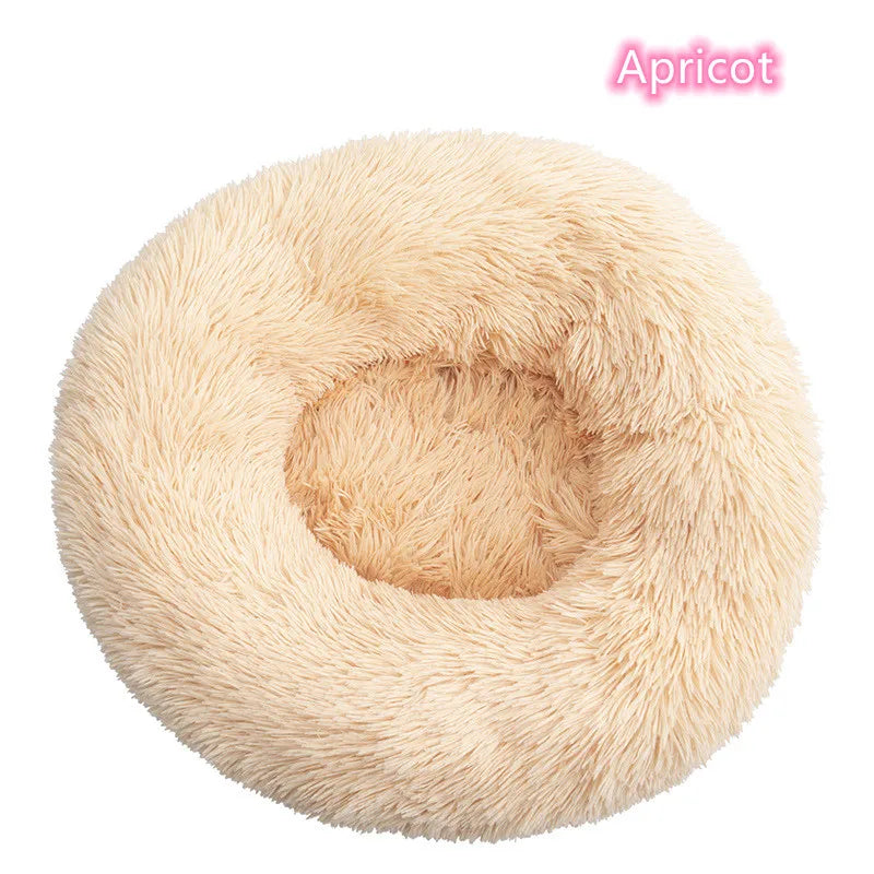 Super Soft Plush Pet Bed – Washable Calming Donut Bed for Cats & Dogs, Cozy Winter Sleeping Nest