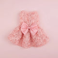Pink Rose Bow Princess Dog Dress 🎀🌸