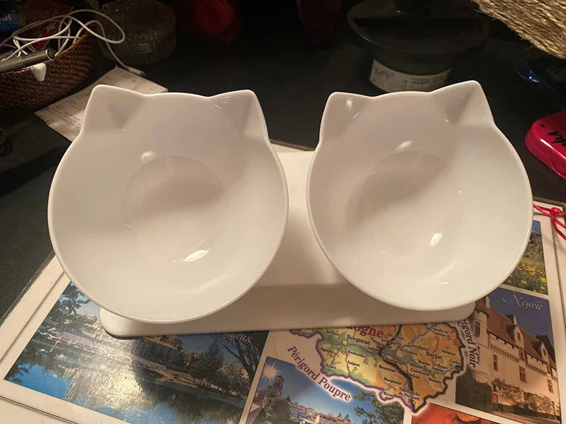 Detachable Food & Water Bowl Set for Cats & Small Dogs