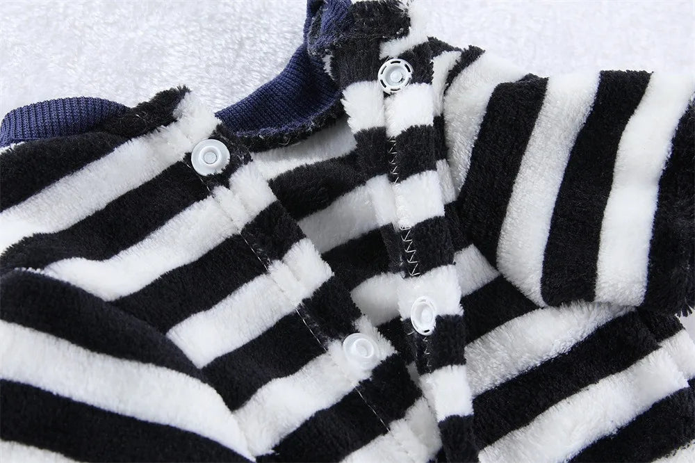 Cozy Bear Stripe Pet Jumpsuit