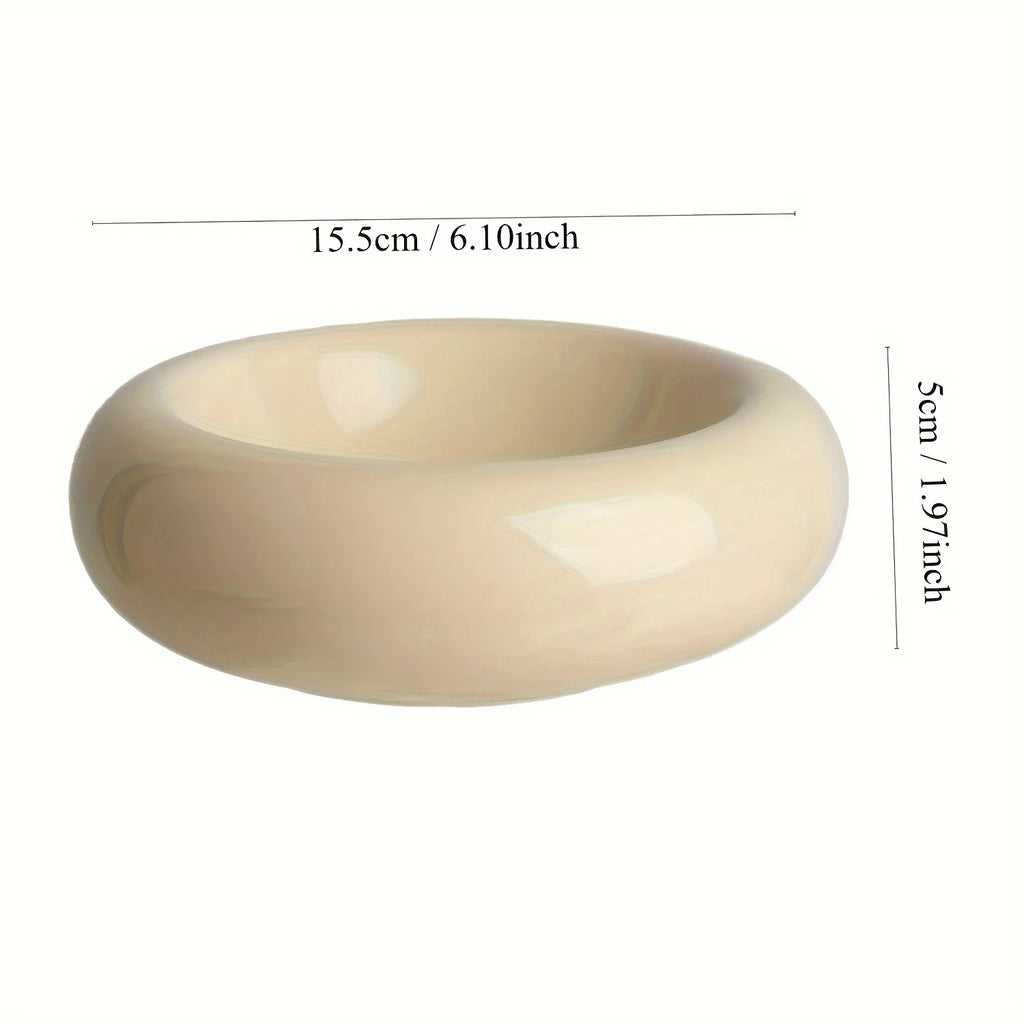 Donut-Shape Ceramic Cat Bowl