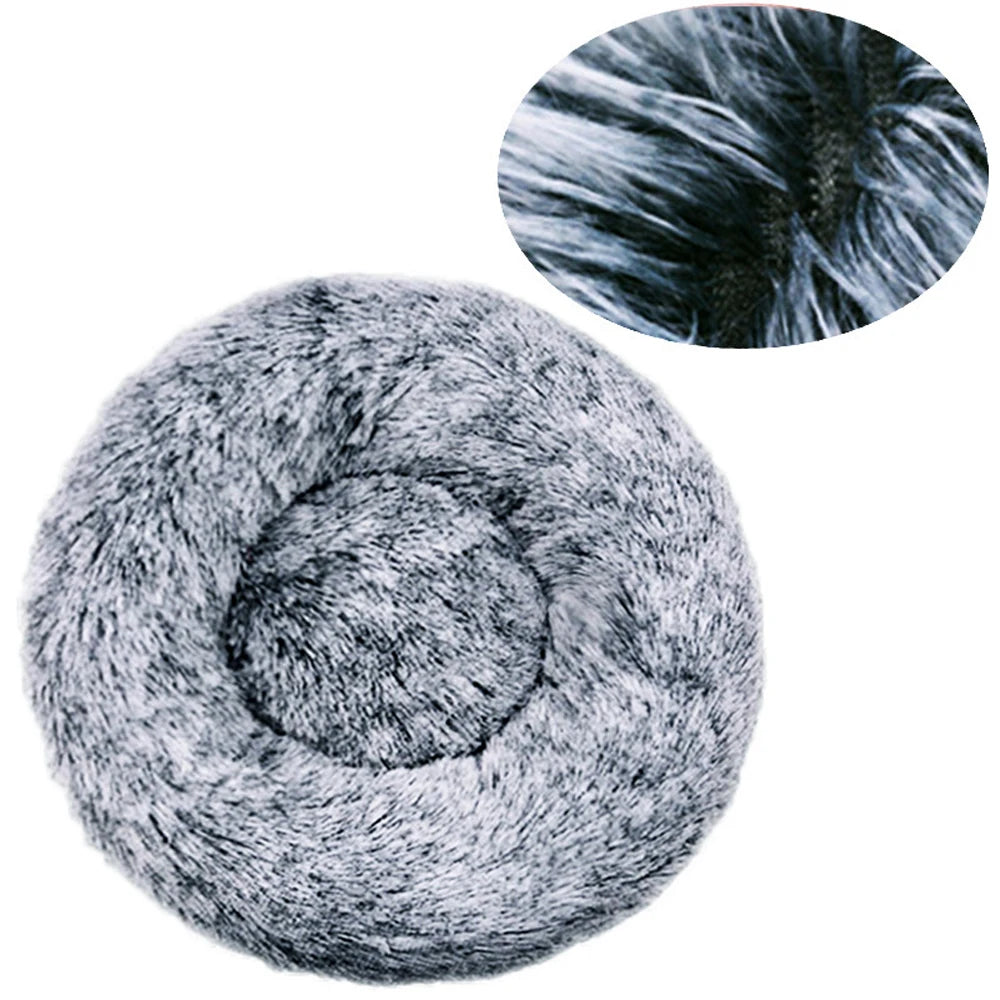 Ultra-Soft Calming Plush Pet Bed – Round, Washable Comfort Bed for Cats & Dogs