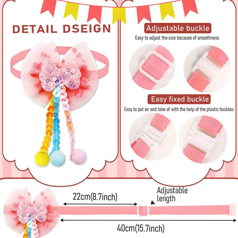 Lace Bow Collar Charms Set – 10pcs