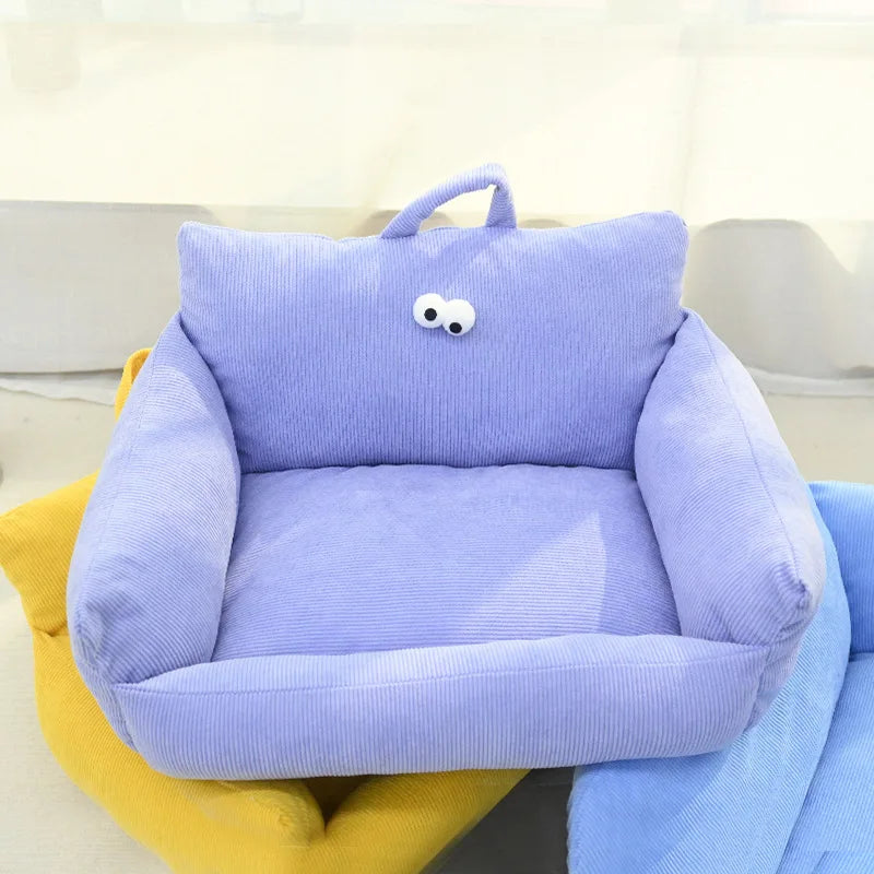 Mini Sofa Pet Bed (Cozy Linen Couch for Small Dogs & Cats) 🛋️🐾