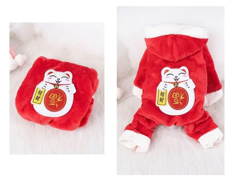 Cartoon Animal Fleece Pet Jumpsuit Pajama (Dogs & Cats)