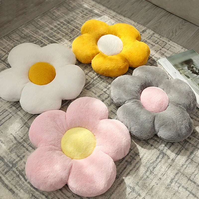 Flower Plush Pet Bed Mat – Soft Washable Cushion for Cats & Small Dogs, Cute Room Decor (30cm)