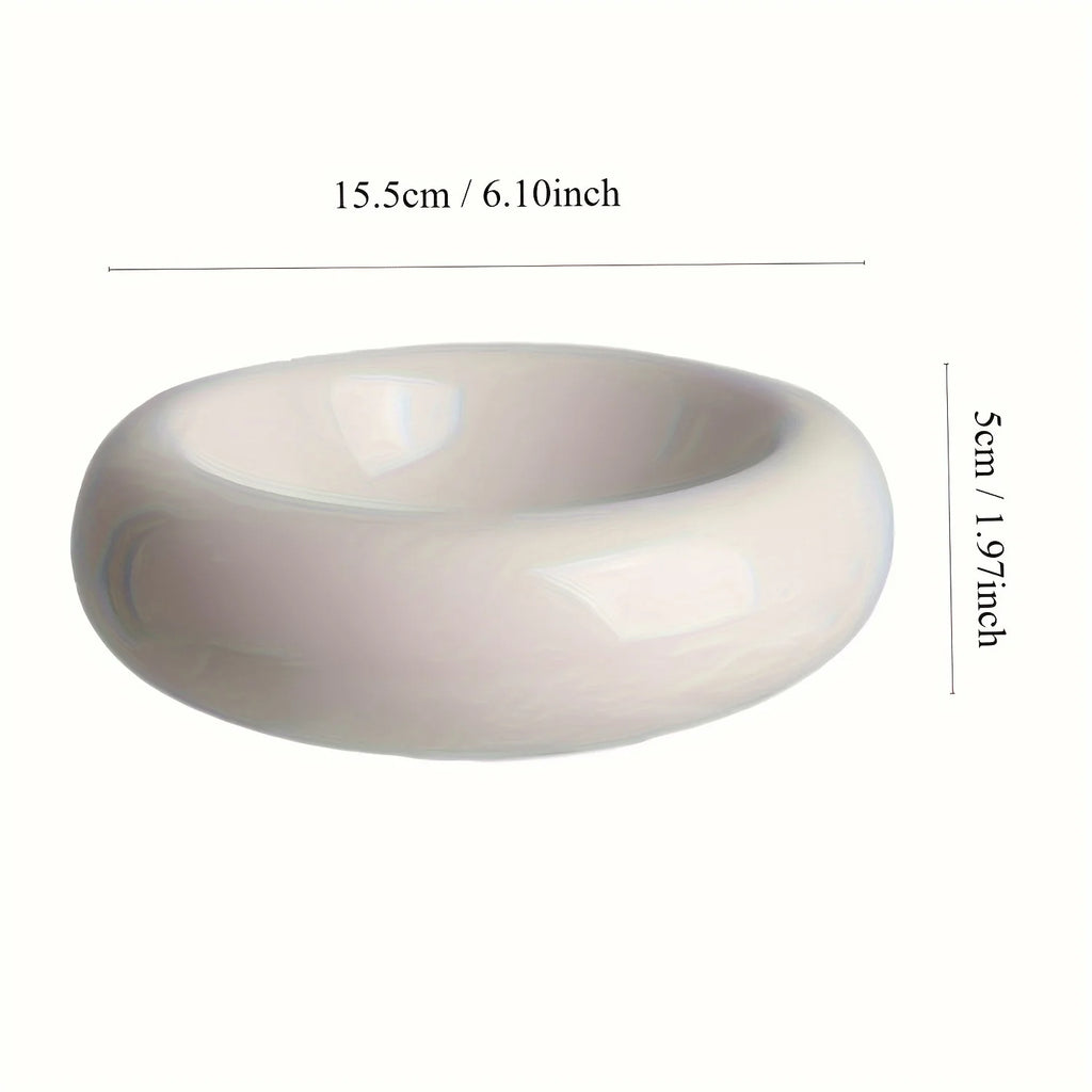 Donut-Shape Ceramic Cat Bowl