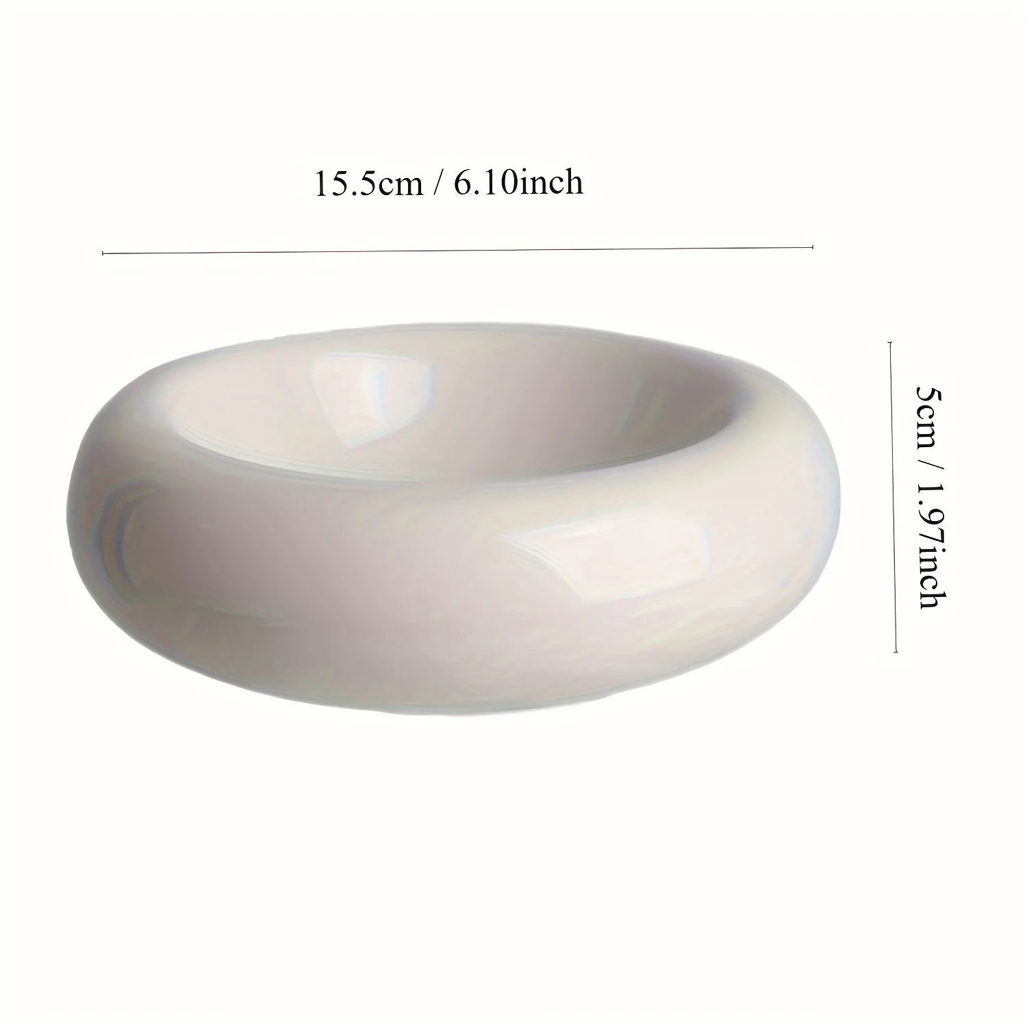 Donut-Shape Ceramic Cat Bowl