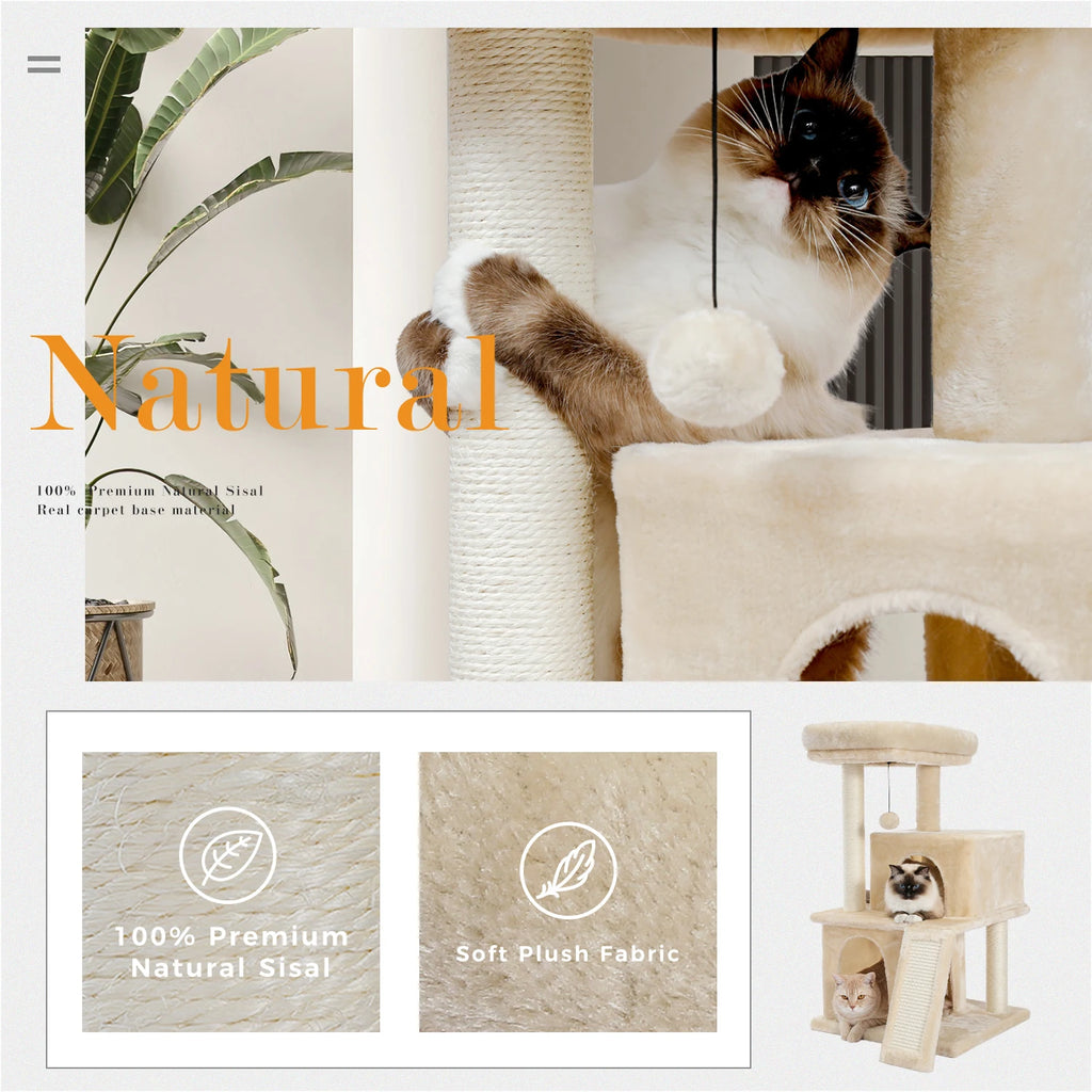 All-in-One Cozy Climbing & Resting Tower for Indoor Cats