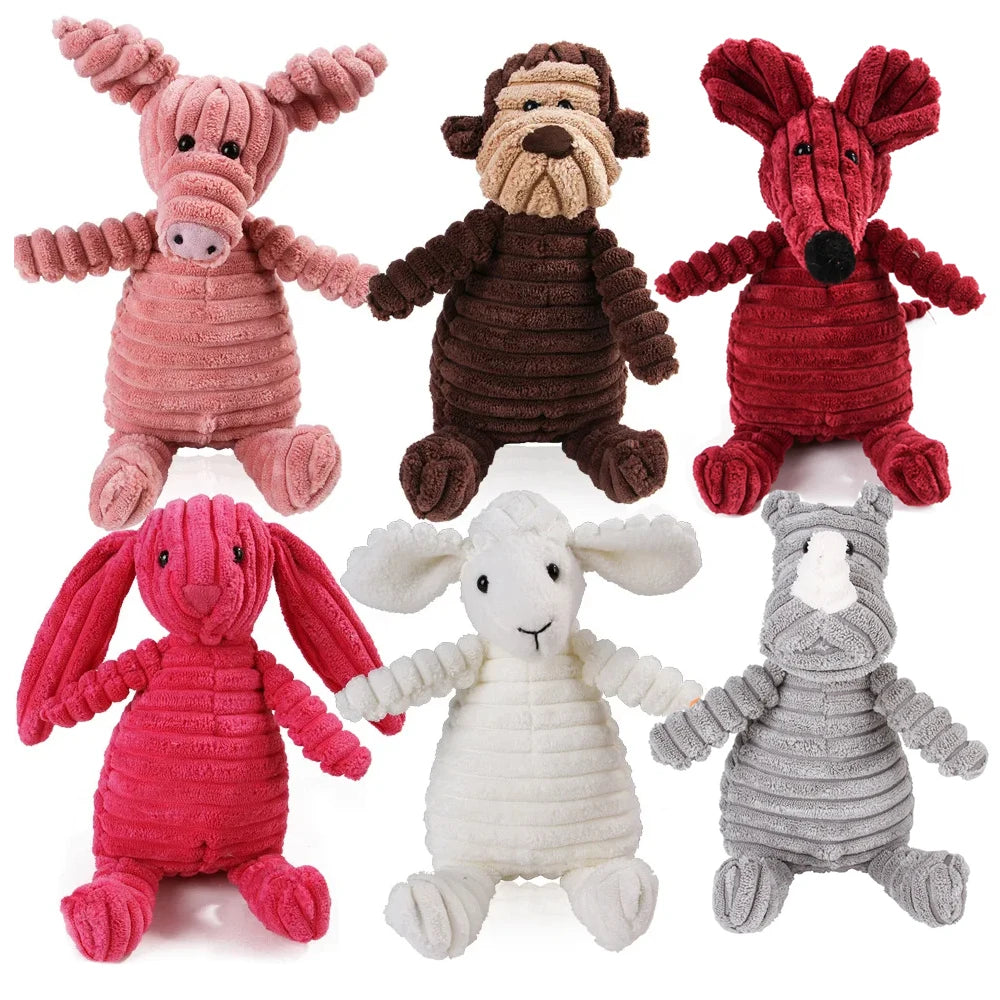 🐷 Crunchy Pals Corduroy Squeaky Dog Toy