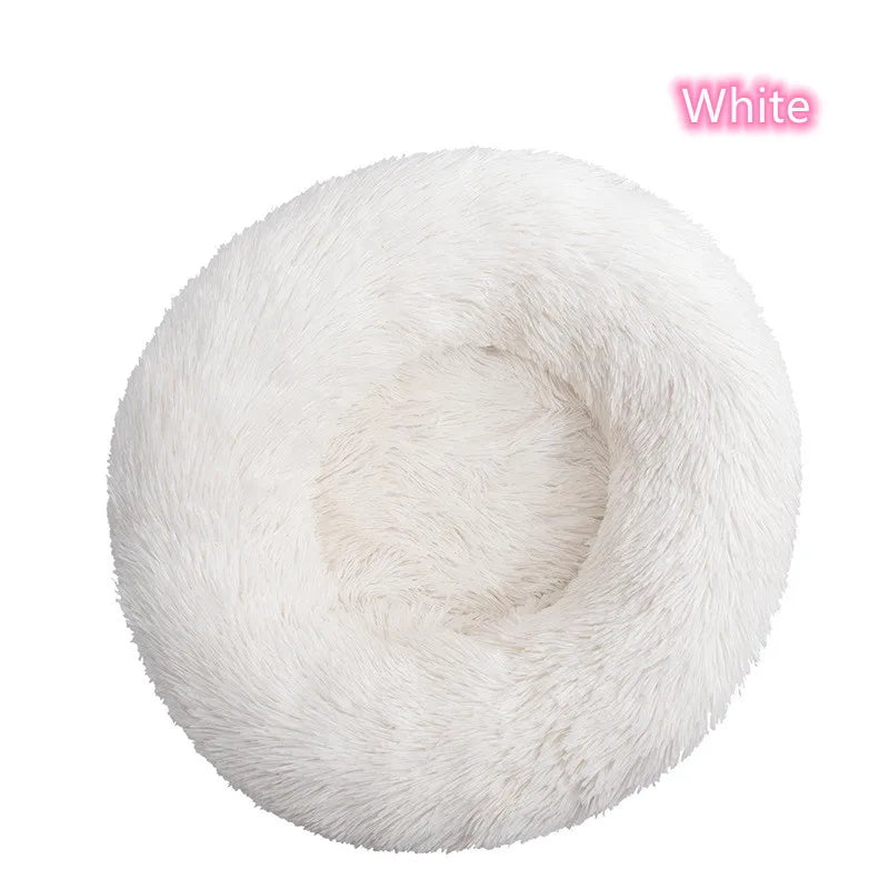 Super Soft Plush Pet Bed – Washable Calming Donut Bed for Cats & Dogs, Cozy Winter Sleeping Nest