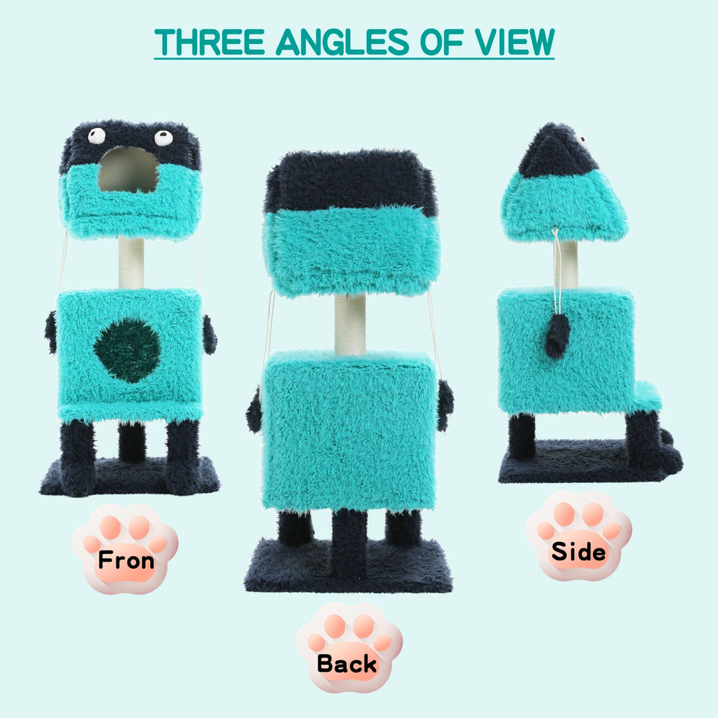 Monster Cozy Cat Tree Tower (2 Condo Hideouts + Scratching Posts, 4 Levels)