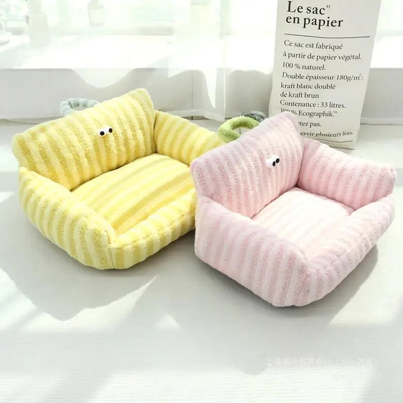 Mini Sofa Pet Bed (Cozy Linen Couch for Small Dogs & Cats) 🛋️🐾