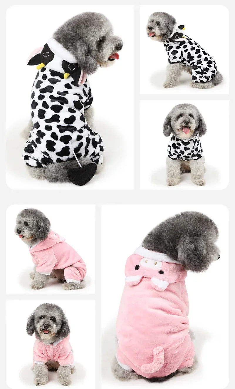 Cartoon Animal Fleece Pet Jumpsuit Pajama (Dogs & Cats)