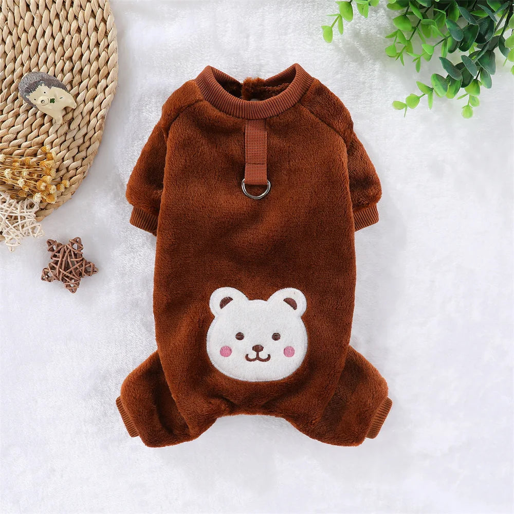 Cozy Bear Stripe Pet Jumpsuit