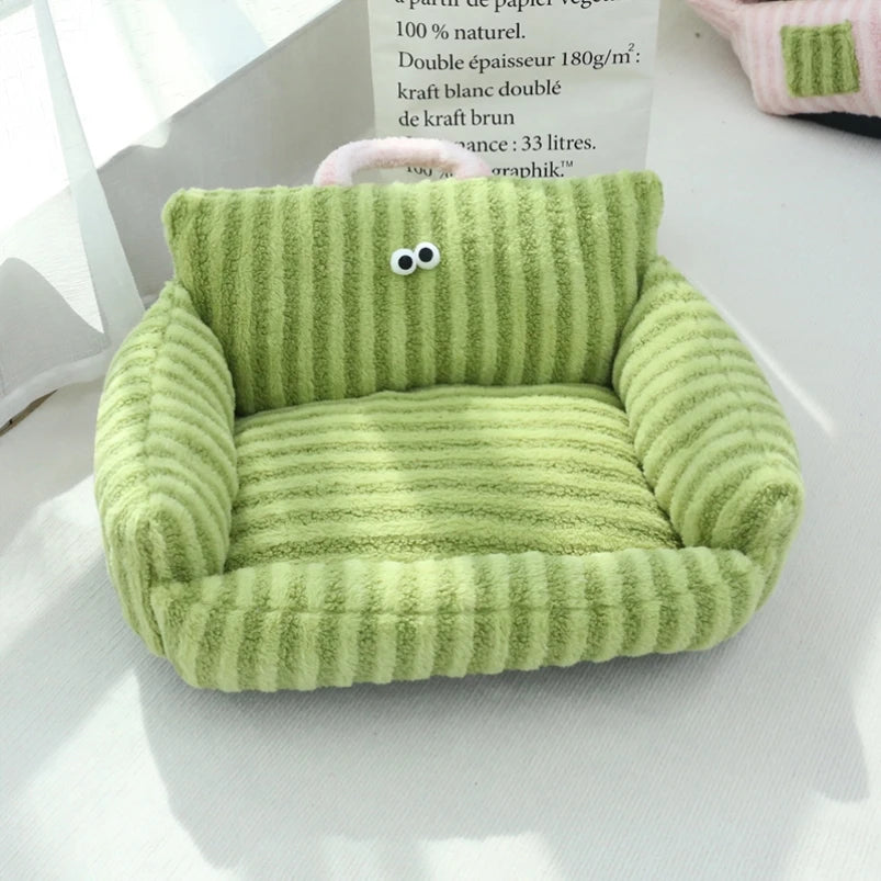 Mini Sofa Pet Bed (Cozy Linen Couch for Small Dogs & Cats) 🛋️🐾