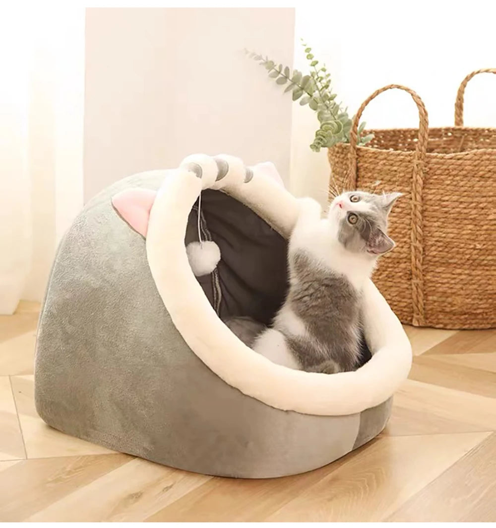Snuggle Tunnel Pet Cave – Plush Cozy Bed for Cats & Small Dogs