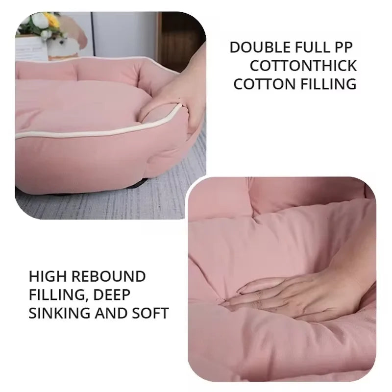 Cozy Corduroy Pet Sofa Bed – Soft Washable Nest for Dogs