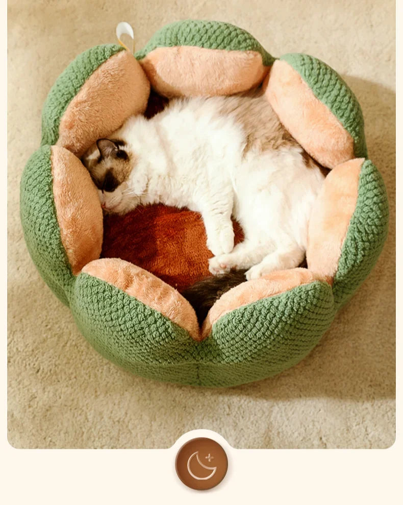 Cactus Flower Cat Bed (Plush Pet Nest for Cozy Naps) 🌵🌸🐱
