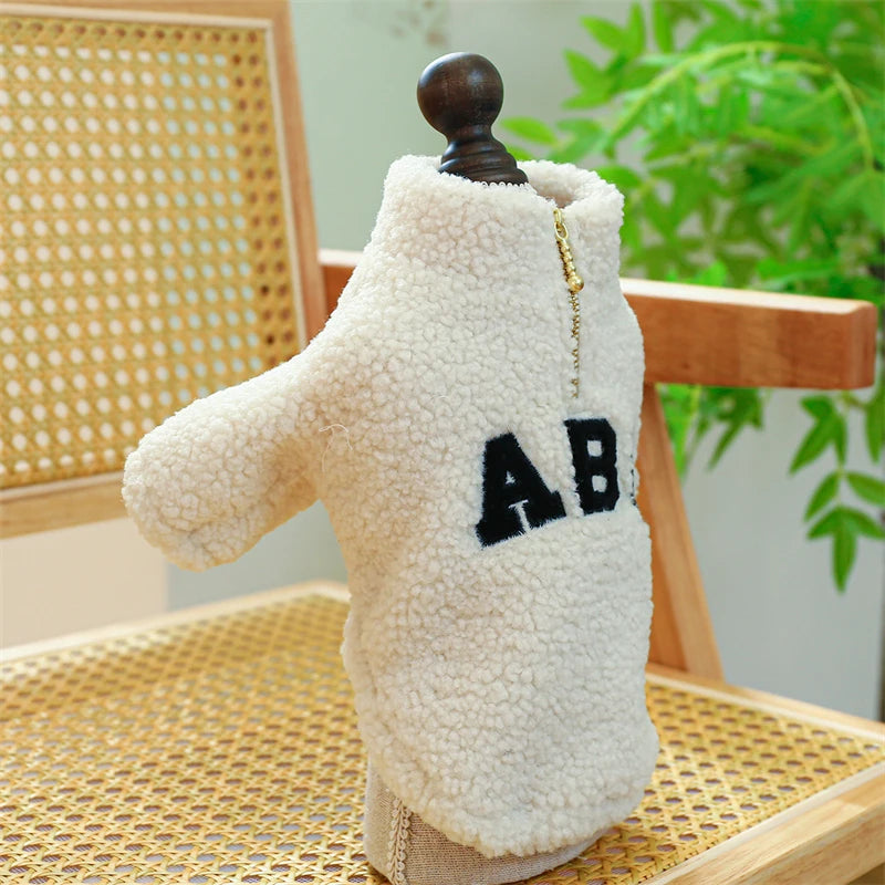 ABC Teddy Fleece Pet Pullover (Warm Half-Zip Sweater for Small Dogs & Cats) 🧸✨