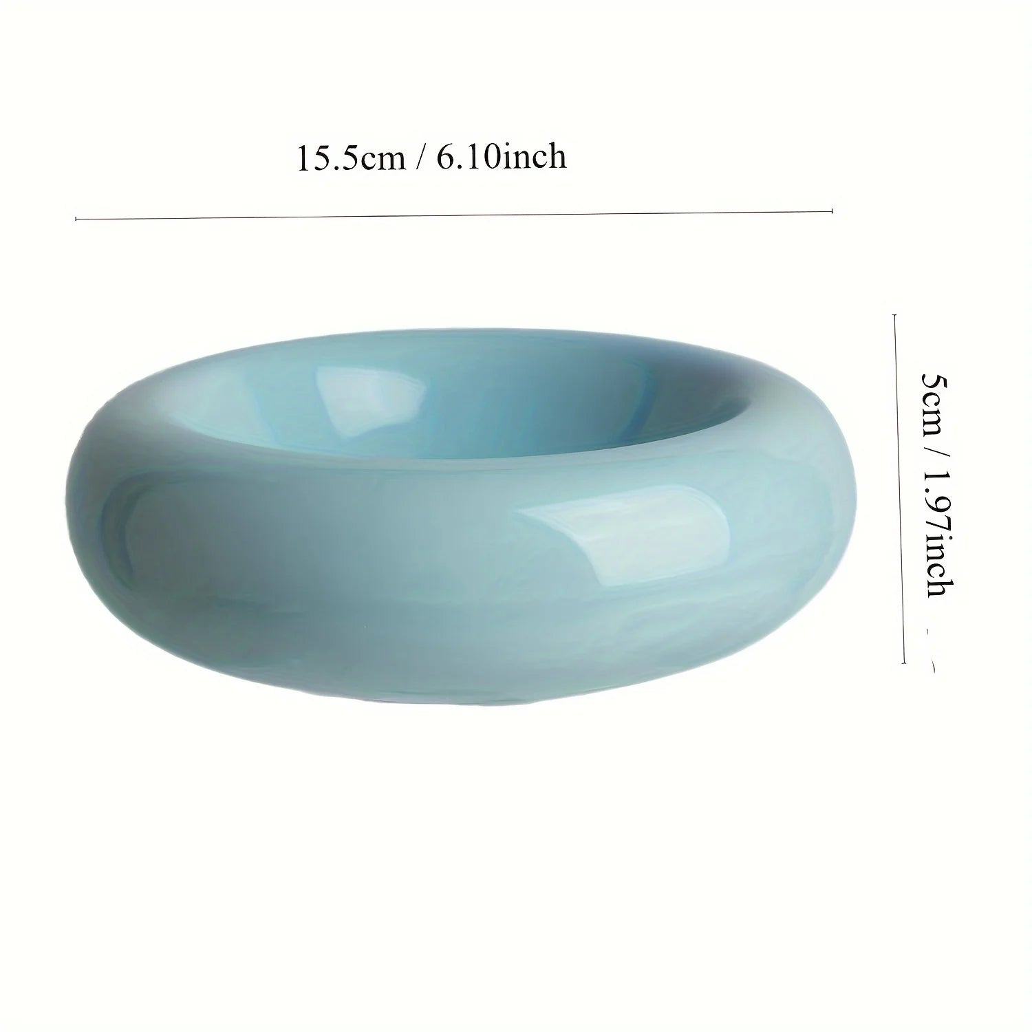Donut-Shape Ceramic Cat Bowl